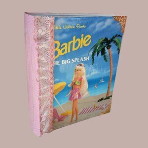 Barbie The Big Splash Altered Little Golden Book Journal Scrapbook